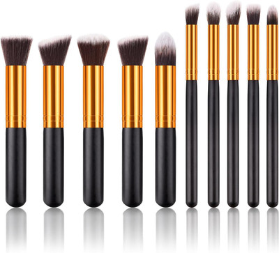 wryak Black Color 10 Pcs Makeup Brush Set(Pack of 10)