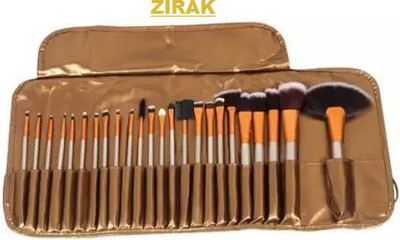 ZIRAK ZRK Synthetic Bristle Makeup Brushes Sets With Pouch- Golden(Pack of 24)