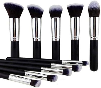Zailie Soft Bristles 10 Pcs Black Makeup Brushes Set(Pack of 5)