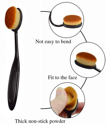 ADJD Face Oval Brush Makeup Brush With Cap Powder Foundation Blending Blush(Pack of 1)