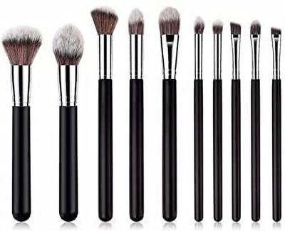 wryak Girl's Mini Makeup Brushes - Black - Set of 10 Pcs(Pack of 10)