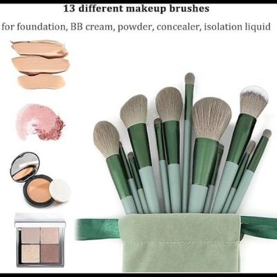 wryak 13pc Celebrity Makeup Brush Set with soft fluffy pouch (Pack of 13)(Pack of 13)