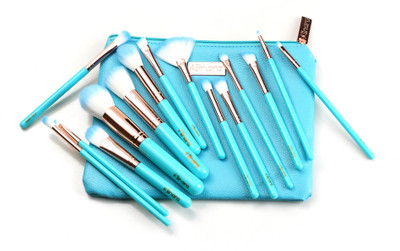 MINARA Makeup Brush Applicator Set of 15 with Premium Leather Pouch(Pack of 15)