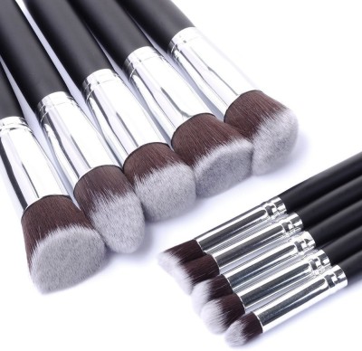 teayason Beauty Extra Soft Premium 10 Piece Makeup Brush Set , Black(Pack of 10)