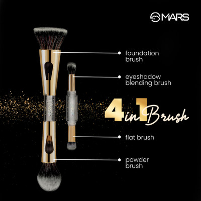 MARS 4In1 Foundation Eyeshadow Blending And Flat Brush Set(Pack of 1)