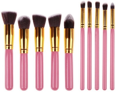 teayason Beauty Extra Soft Makeup Brushes Set of Ten , Pink(Pack of 10)