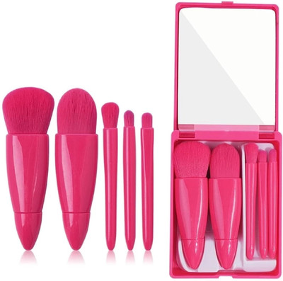 Bon Austin Makeup Brush Applicator Set of 5 with Mirror Professional Cosmetic Brushes(Pack of 1)