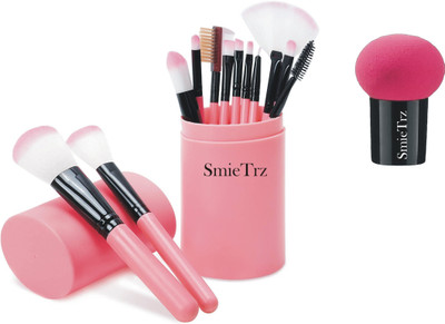 Toywua Professional 12 Pcs Makeup Brush With Box & Mushroom Shaped Sponge Puff(Pack of 13)