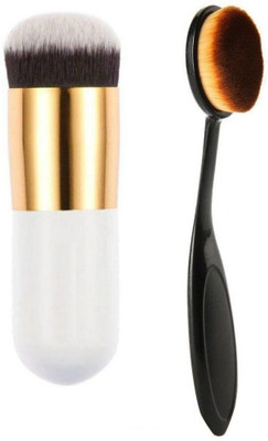 RTB Professional Foundation Brush and Oval Foundation Brush pack of 2(Pack of 2)