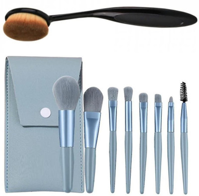 Beautiflame 8pcs Portable Soft Makeup Brushes Set Eye Shadow With Bag & Oval Brush(Pack of 9)