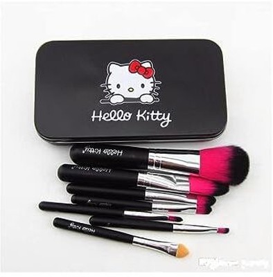 Miss Hot Hello Kitty BLACK BRUSH HIGH QUALITY MAKEUP BRUSH(Pack of 7)