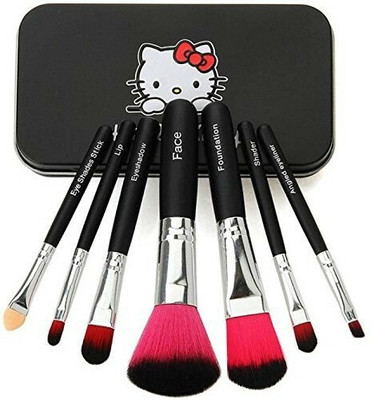 Hello Kitty High Quality Make-Up Brushes with black tin box(Pack of 7)