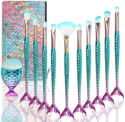 House Of Huda Mermaid Makeup Brushes Set The Vegan and Cruelty-Free Brush(Pack of 10)