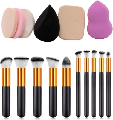 Mezokart.com Professional Makeup Brush Kit Makeup Brush Combo With Puff Sponge(Pack of 10)