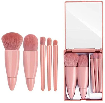 shoshin 5 in 1 Makeup Brush Set With Mirror1(Pack of 5)