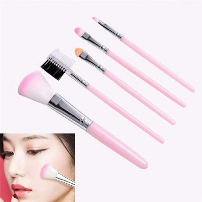 KWICK MART 5 Pcs Pink Makeup Brushes Set for Makeup(Pack of 5)