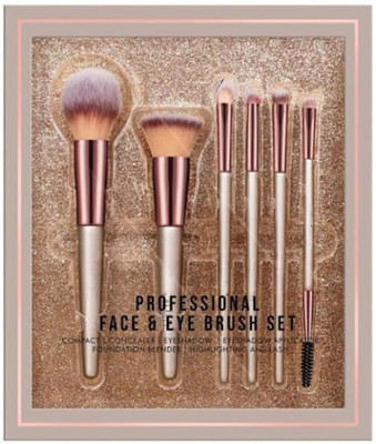 NYLI Professional Face and Eye Premium Synthetic Bristle Professional Brushes(Pack of 6)