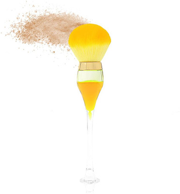 Gleva Glass Shape Fluffy Makeup Brush for Applying Loose Powder, Blush - Yellow(Pack of 1)