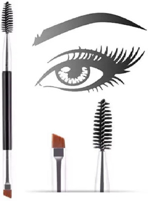 UNNTEESH Professional Duo Eyebrow Brush/ Angled Eye Brow Brush and Spoolie Brush(Pack of 1)