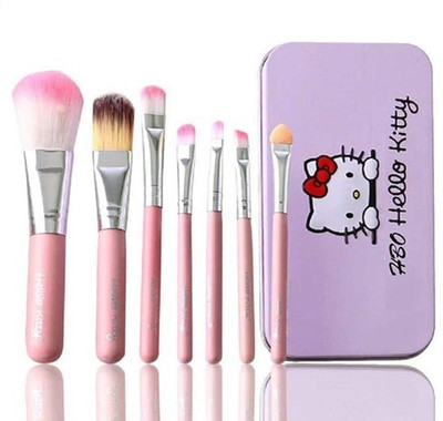 DUSSEN Hello Kitty Soft Makeup Brush Set - Pink (7 Pcs) (Pack of 7)(Pack of 7)