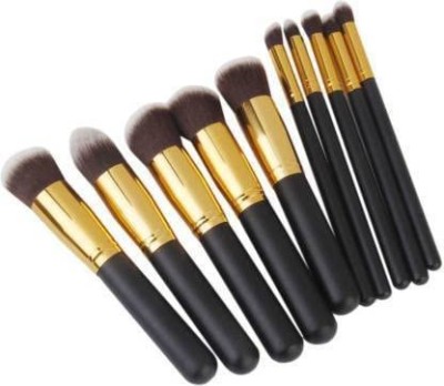 KAYI 10 Pcs Black Makeup Brushes Set for Makeup - (Pack of 10)(Pack of 10)