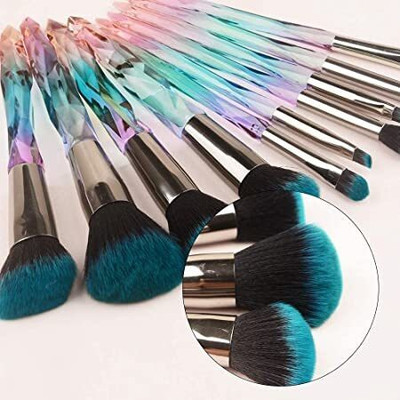 KitchExpo Colorful Cosmetic Brush Unicorn Brush Kit Crystal Makeup Brush Set [10PCS](Pack of 1)