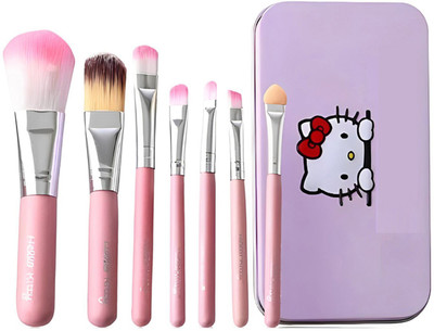 eshophope Hello Makeup Brushes set of 7 with Kitty Storage Box (Pack of 7)(Pack of 7)