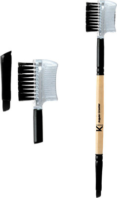 KINDED Eyelash Eye Brow Grooming and Angular 2 in 1 Eyes Makeup Brush Soft Bristles(Pack of 1)