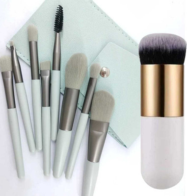 WECHARMERZ Makeup Brush Set 8PCS Mini With Storage Bag & Foundattion Brush(Pack of 9)