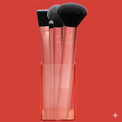 Gleam Soul Professional Soft Bristle Makeup Brush Set with Storage Stand for Face(Pack of 4)