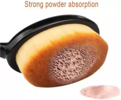 swenky Super Soft Oval Foundation Brush with Sponge puff blender(Pack of 3)