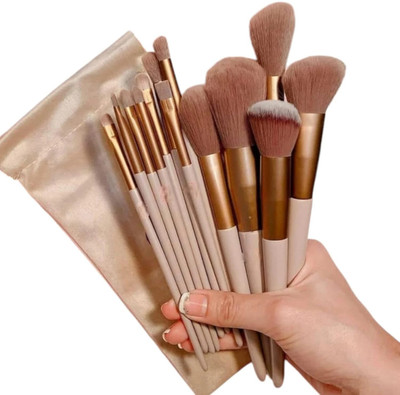 FAIRYFIRST 13-Piece Professional Brown Makeup Brush Set – Vegan Synthetic Bristles(Pack of 13)