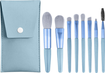 Gleva 8 Pcs Brush Set With Pouch, Makeup Brushes Premium Synthetic Kabuki Foundation(Pack of 8)