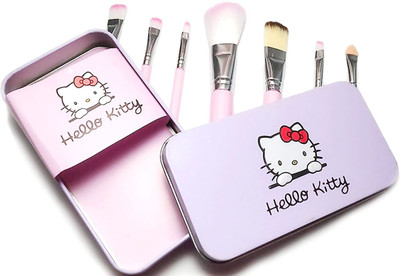 Dazzle Beauty Adorable 7 Pcs Professional Pink Hello Kitty Soft Makeup Brush Set with Box(Pack of 7)