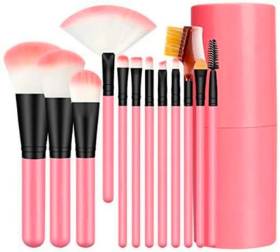 ghorela Makeup Brush Set with multi colour CC Storage Box (Pack of 12)(Pack of 1)