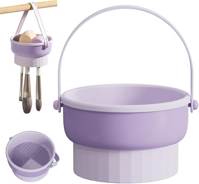 Nightstar 3 in 1 Silicone Makeup Brush Holder Cleaning Drying and Storage Tool for Brushes(Pack of 1)