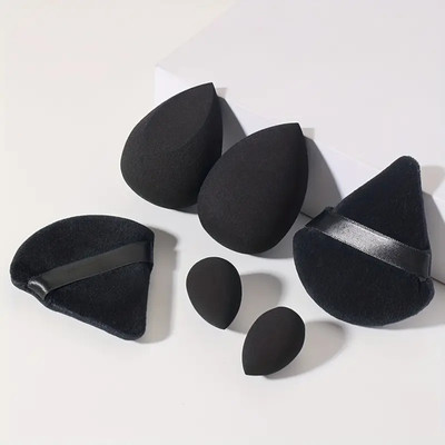 Gonegal 2pcs Large Makeup Puff & 2pcs Mini Makeup Puff & 2pcs Triangle Powder Puff