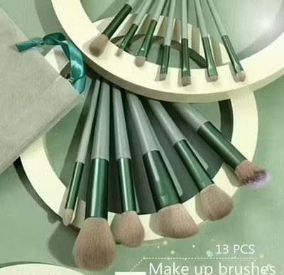 rashi PROFESSIONAL FIX+ MAKEUP BRUSHES GREEN COLOUR SET OF 13 PCS(Pack of 13)