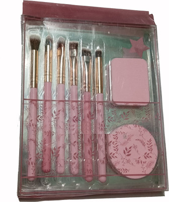 Shreeji Makeover Best Makeup Brush Set with 2 Face Puff(Pack of 5)