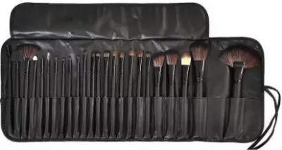 WATELLO Professional Wood Make Up Brushes Sets With Leather Storage Pouch (Pack of 24)(Pack of 24)