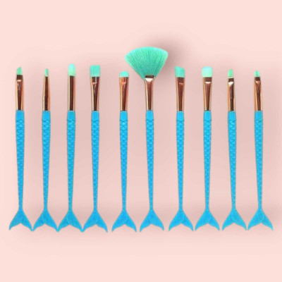 asija makeovers Best Soft Bristle fish tail 10 Pc Makeup Brushes (Pack of 10) multicolor(Pack of 10)