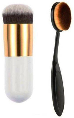 Lenon Foundation Brush and Oval Foundation Brush(Pack of 2)