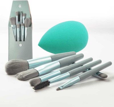 WECHARMERZ 8pcs Mini Makeup Brush Set With Bag & 1 Sponge(Pack of 9)