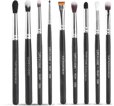CUFFS N LASHES X Shystyles Makeup Brushes - Set of 9 - High-Performance, Soft Bristles(Pack of 1)