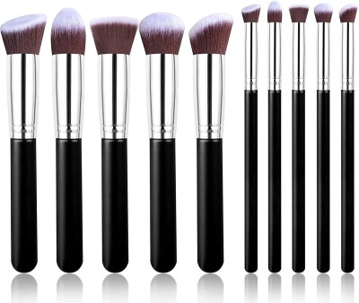 Katti Del Coco Professional 10 Pcs Silver/Golden Makeup Brushes Set(Pack of 10)