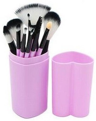 SUNAINA Makeup Pink Brush Set 12 Pcs Foundation brush set with Heart Shape Box(Pack of 12)