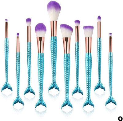 YEMIX 10 Pcs Professional Eye Makeup Brushes Mermaid Eye Brush Set O(Pack of 10)