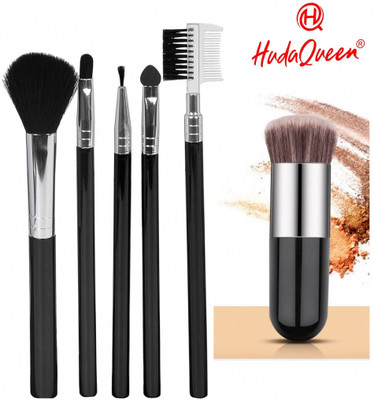 HUDAQUEEN 5 Pc Makeup Brush Set and Foundation Brush for College Use(Pack of 6)