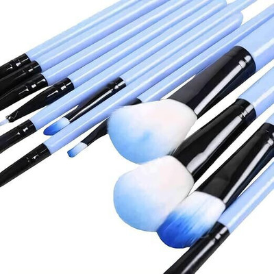 Onevue 12 Piece Premium Makeup Brush Set , Blue with Storage Box(Pack of 12)