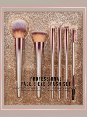 FEATHERTOUCH Professional Face & Eye Makeup Brush Set – 6 Pcs(Pack of 6)